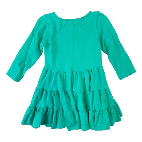 Darling Dot Tunic Dress‎ Girls Size 2T Green Ruffle Tiered Long Sleeve - Picture 3 of 4